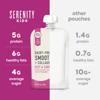 Serenity Kids Beet & Carrot Smoothie with Grass Fed Collagen Pouch