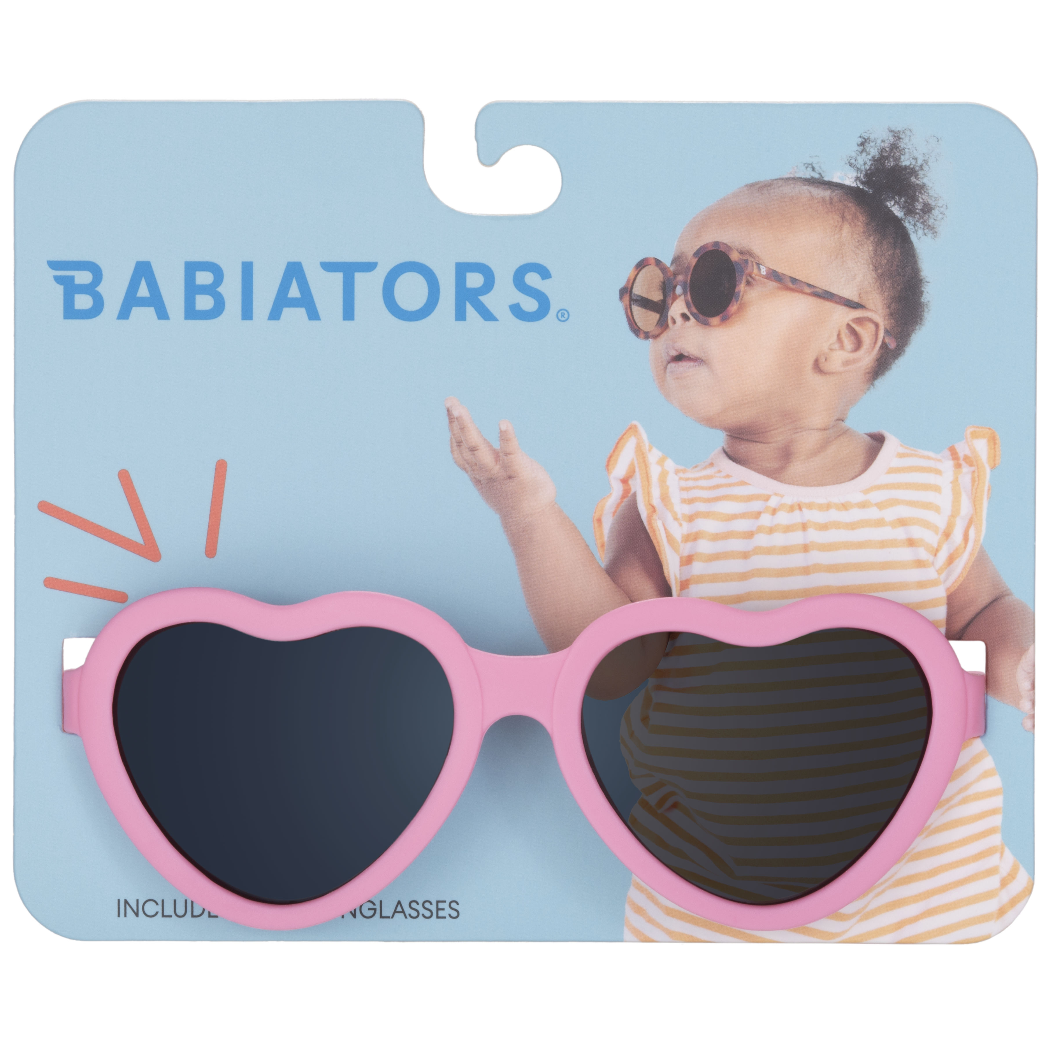 Babiators - Candy Pink Heart Baby Sunglasses on Peggable Hangtag