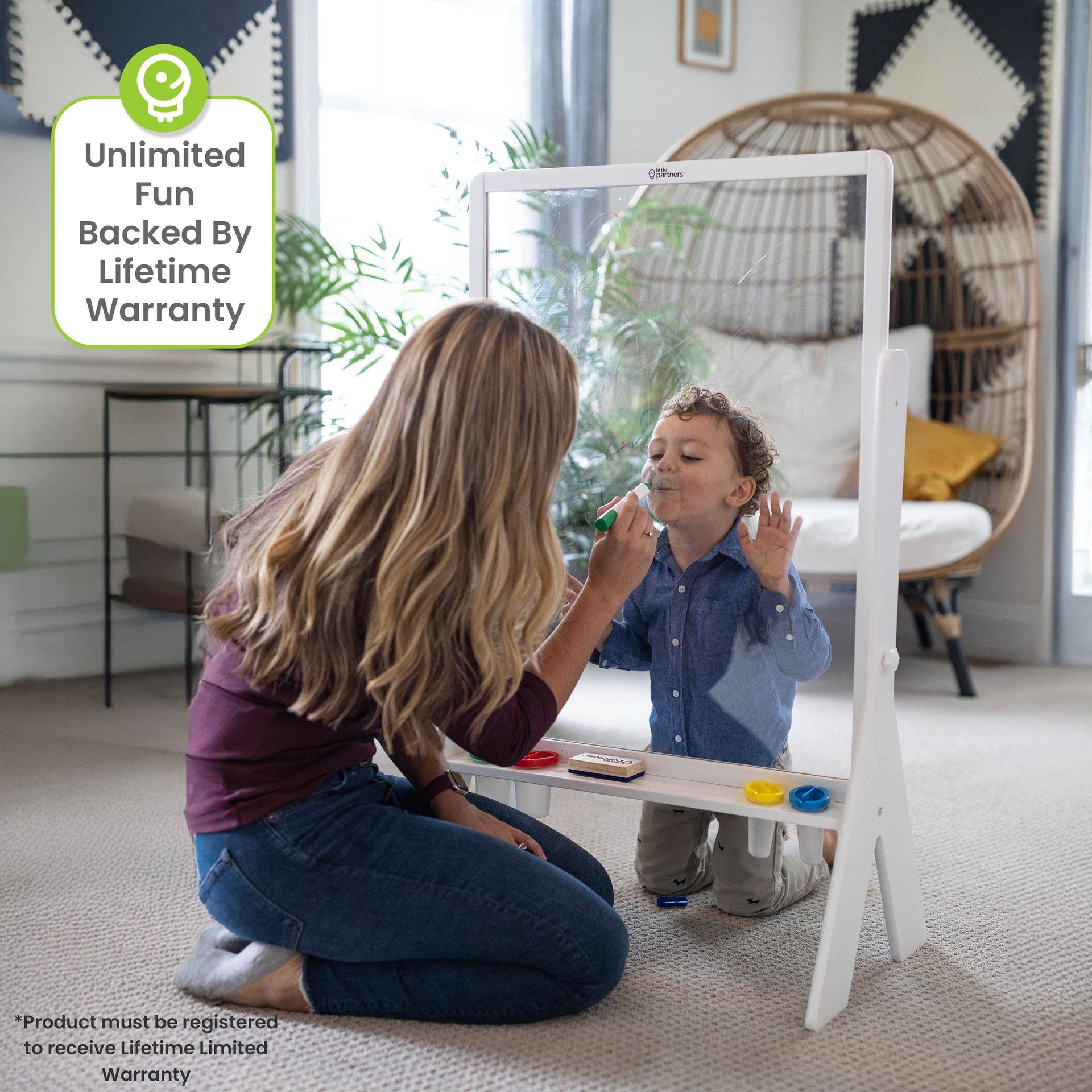 Little Partners - Peek-A-Boo Art Easel - Transparent Art Easel