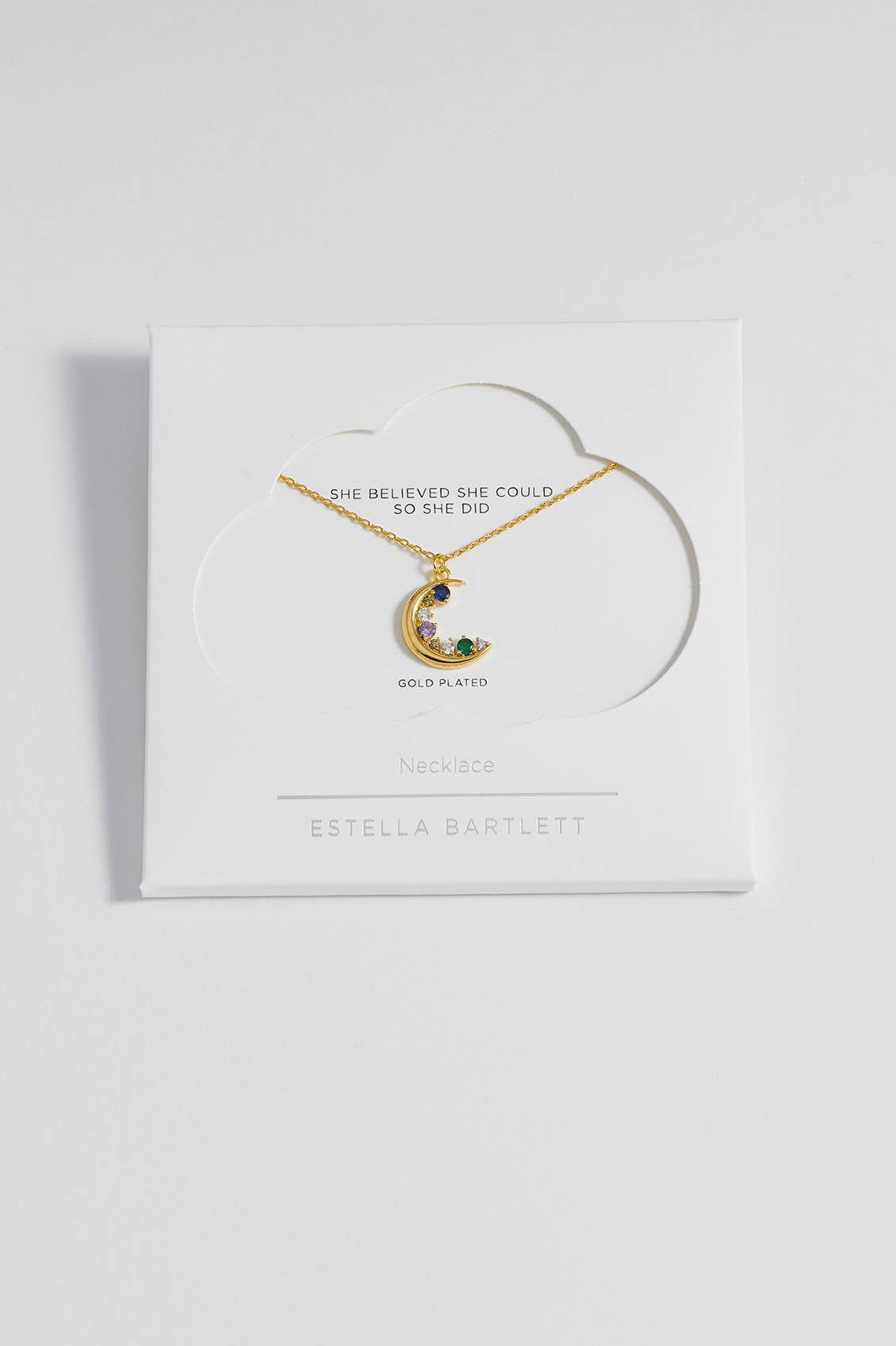 Multi CZ Moon Necklace