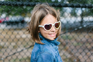 Babiators - Polarized Heart Sunglasses: Ages 0-2 / Frosted Pink