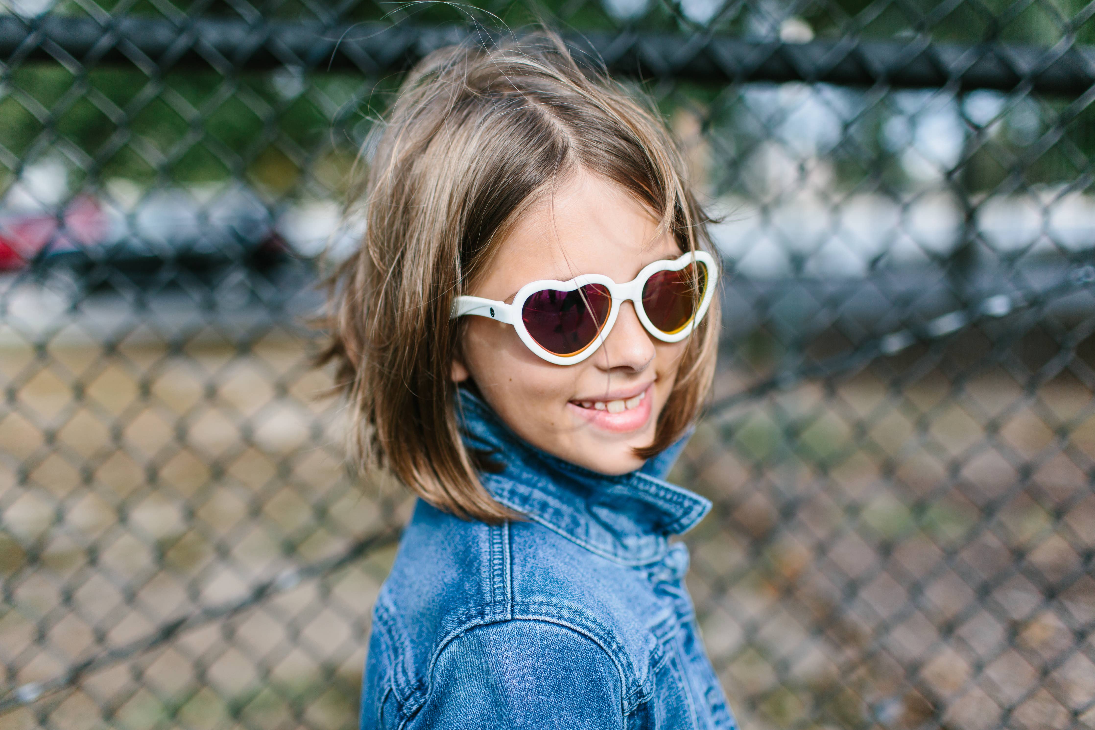 Babiators - Polarized Heart Sunglasses: Ages 0-2 / Frosted Pink