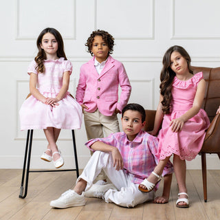 Hope and Henry - Organic Puff Sleeve Smocked Party Dress