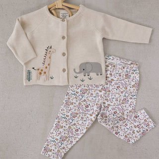 Viverano Organics - Animal Safari Embroidered Baby Cardigan Sweater (Organic)