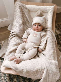 Image of Cable Knit Baby Blanket