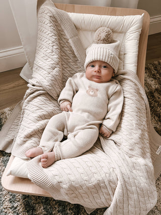 Cable Knit Baby Blanket