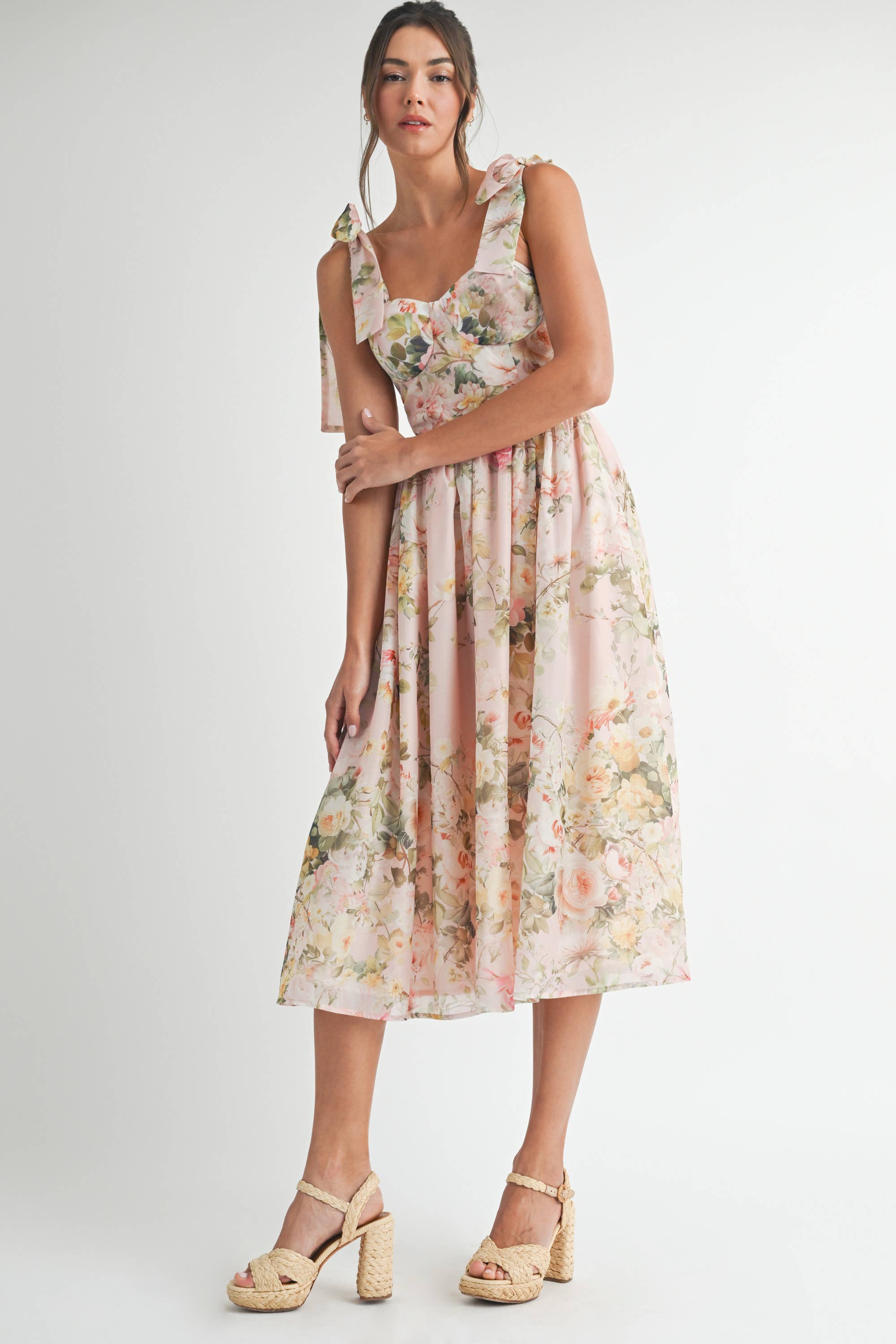 Image of Floral Printed Midi Dress
