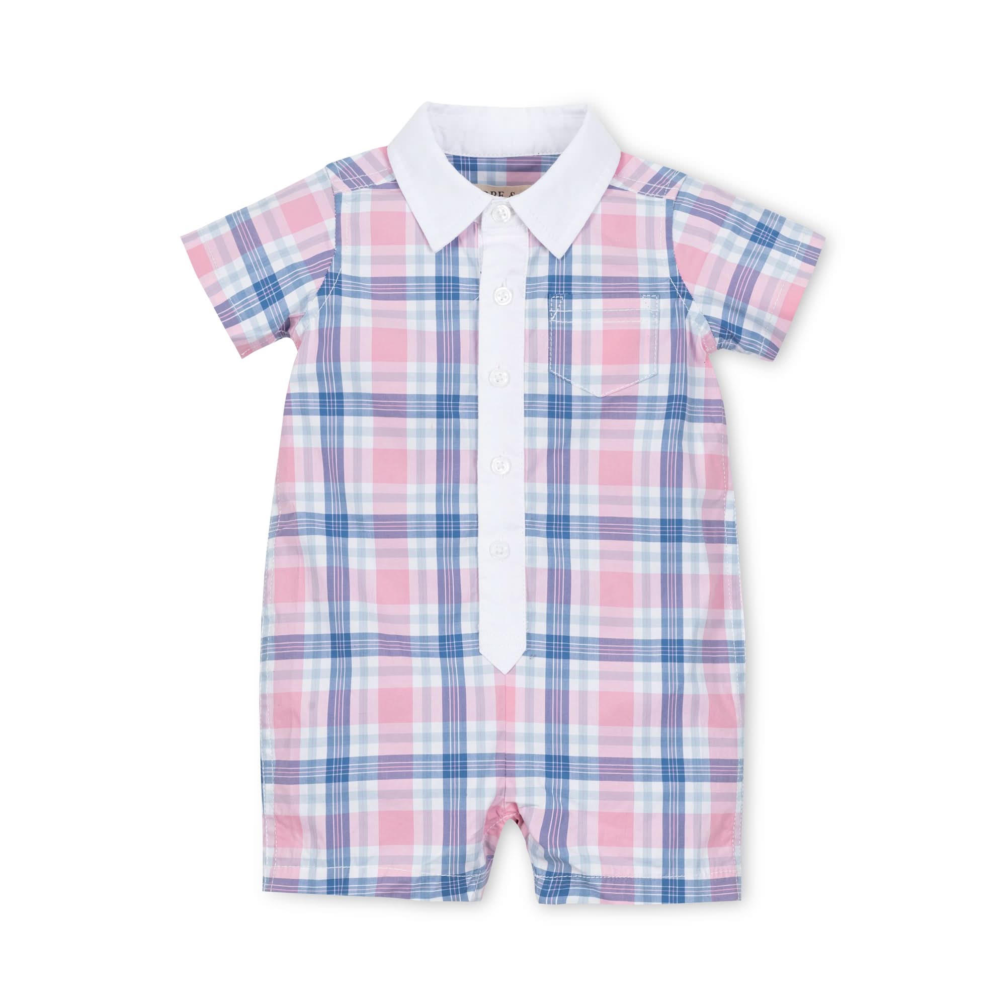 Hope and Henry - Stretch Organic Poplin Button Front Romper