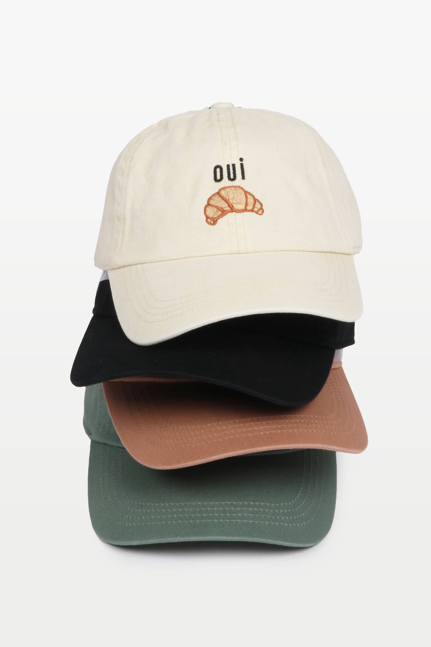 OUI Croissant Embroidered Baseball Cap