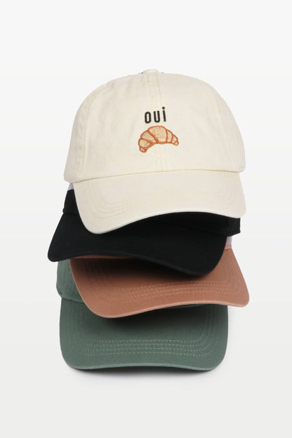 OUI Croissant Embroidered Baseball Cap