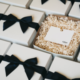 White Gift Box + Crinkle Paper + Ribbon Set: 6x6x3