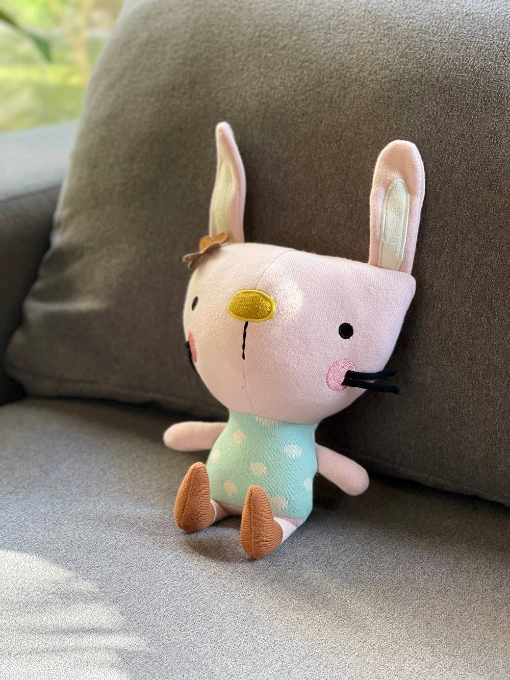 Viverano Organics - Sam Bunny Organic Cotton Stuffed Animal Baby Kid Toy