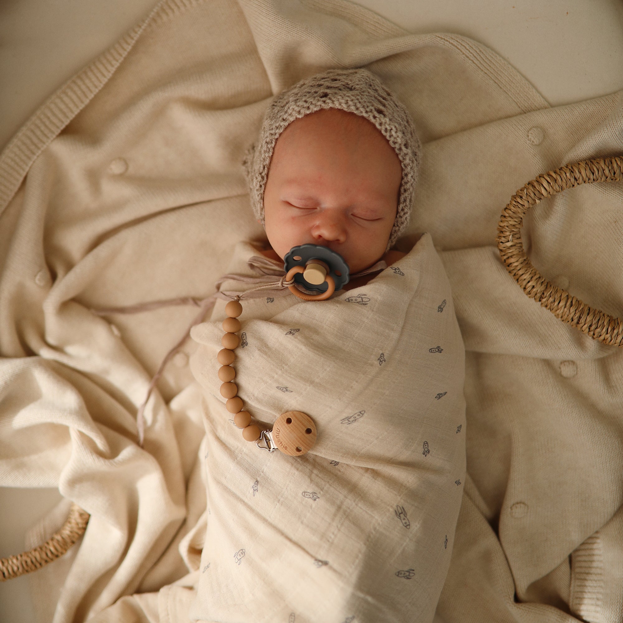 Image of Organic Cotton Muslin Swaddle Blanket