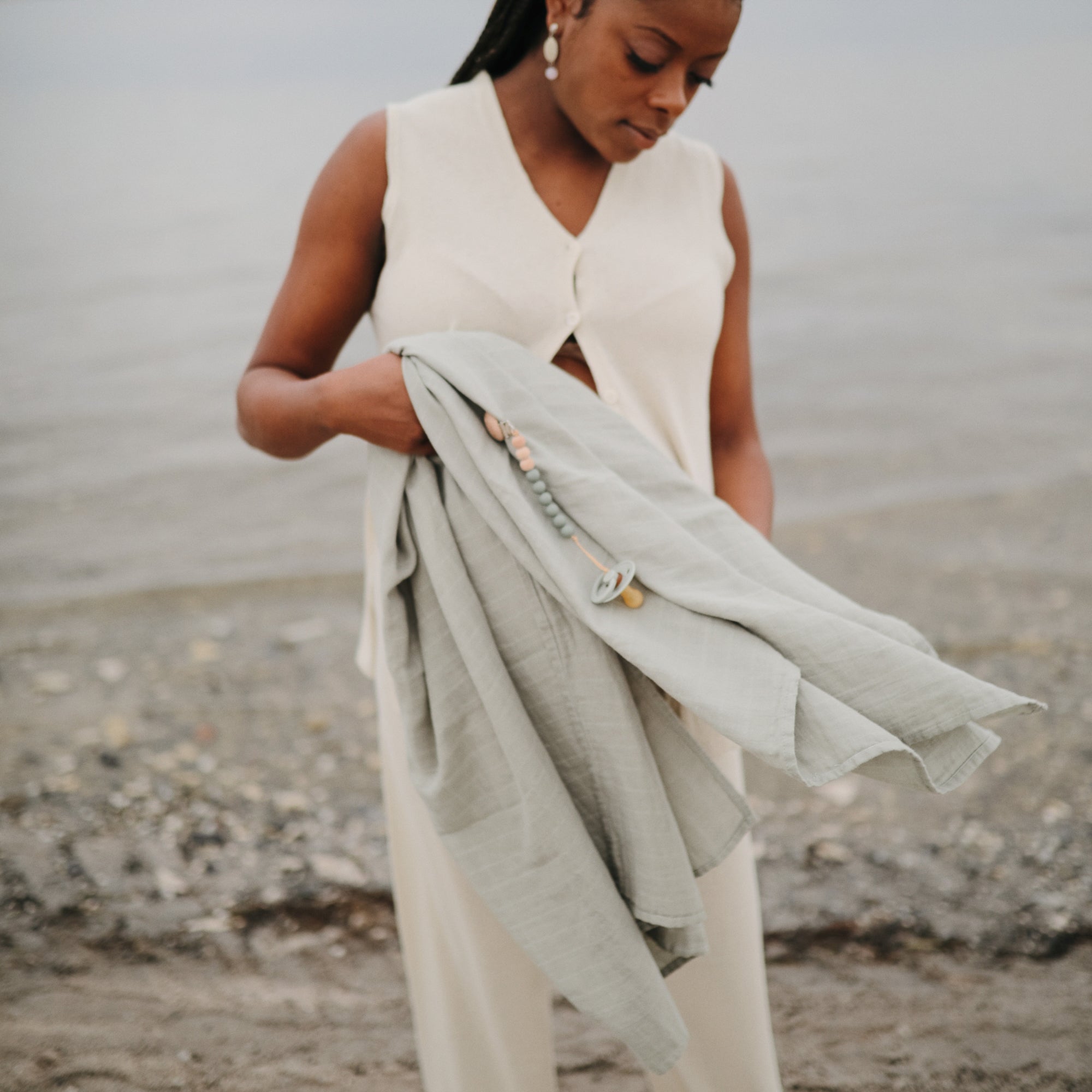 Image of Organic Cotton Muslin Swaddle Blanket