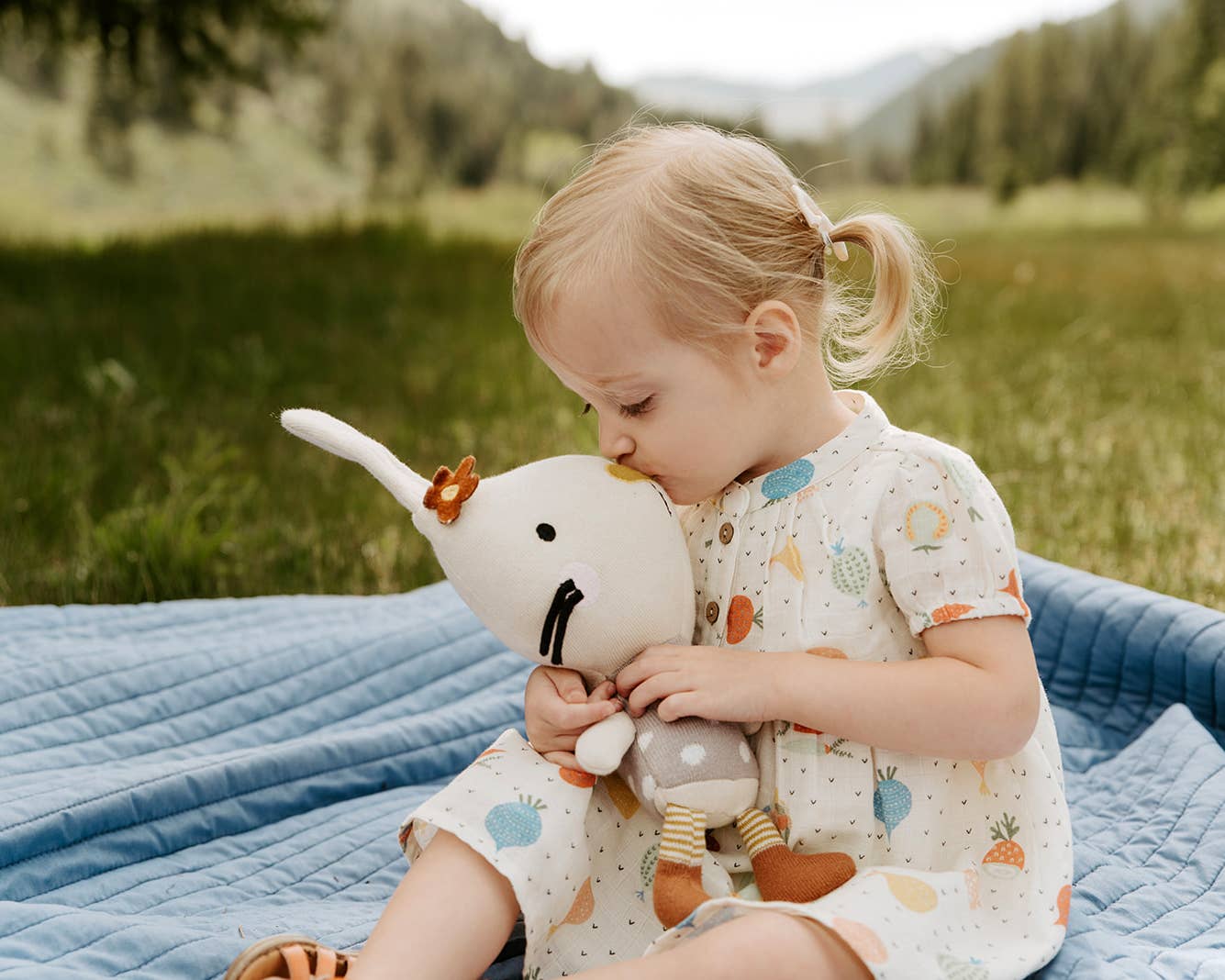 Image of Viverano Organics - Sam Bunny Organic Cotton Stuffed Animal Baby Kid Toy