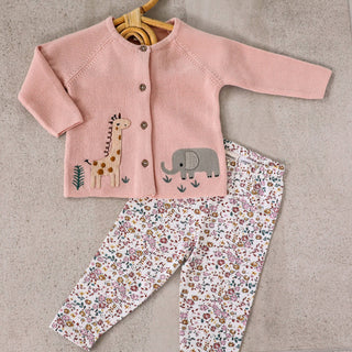 Viverano Organics - Animal Safari Embroidered Baby Cardigan Sweater (Organic)