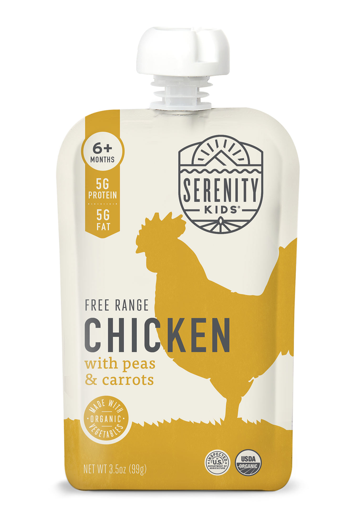 Serenity Kids Free Range Chicken with Organic Peas and Carrots Pouch