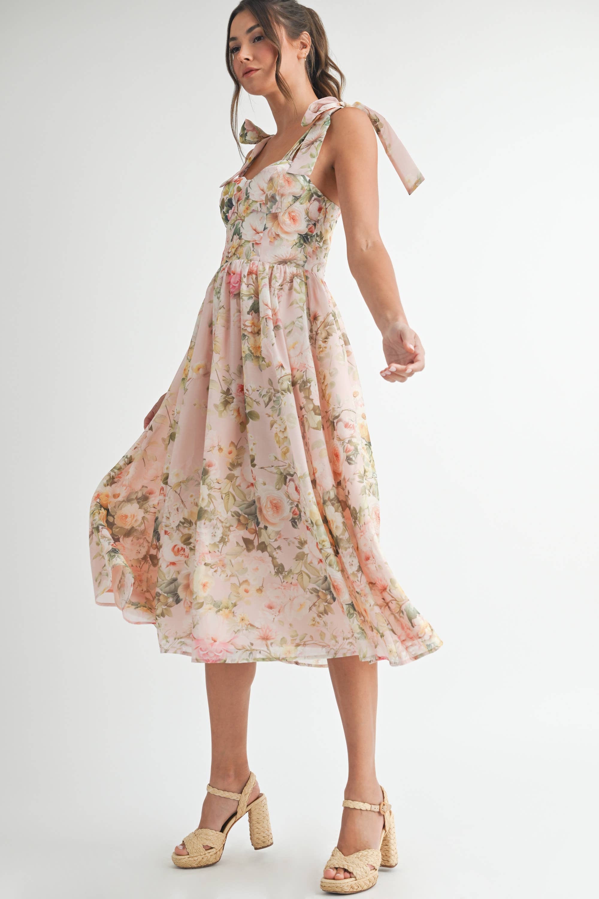 Image of Floral Printed Midi Dress