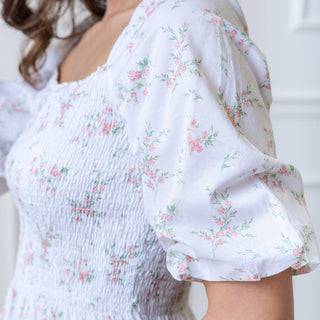 Hope and Henry - Smocked Bubble Sleeve Organic Dress