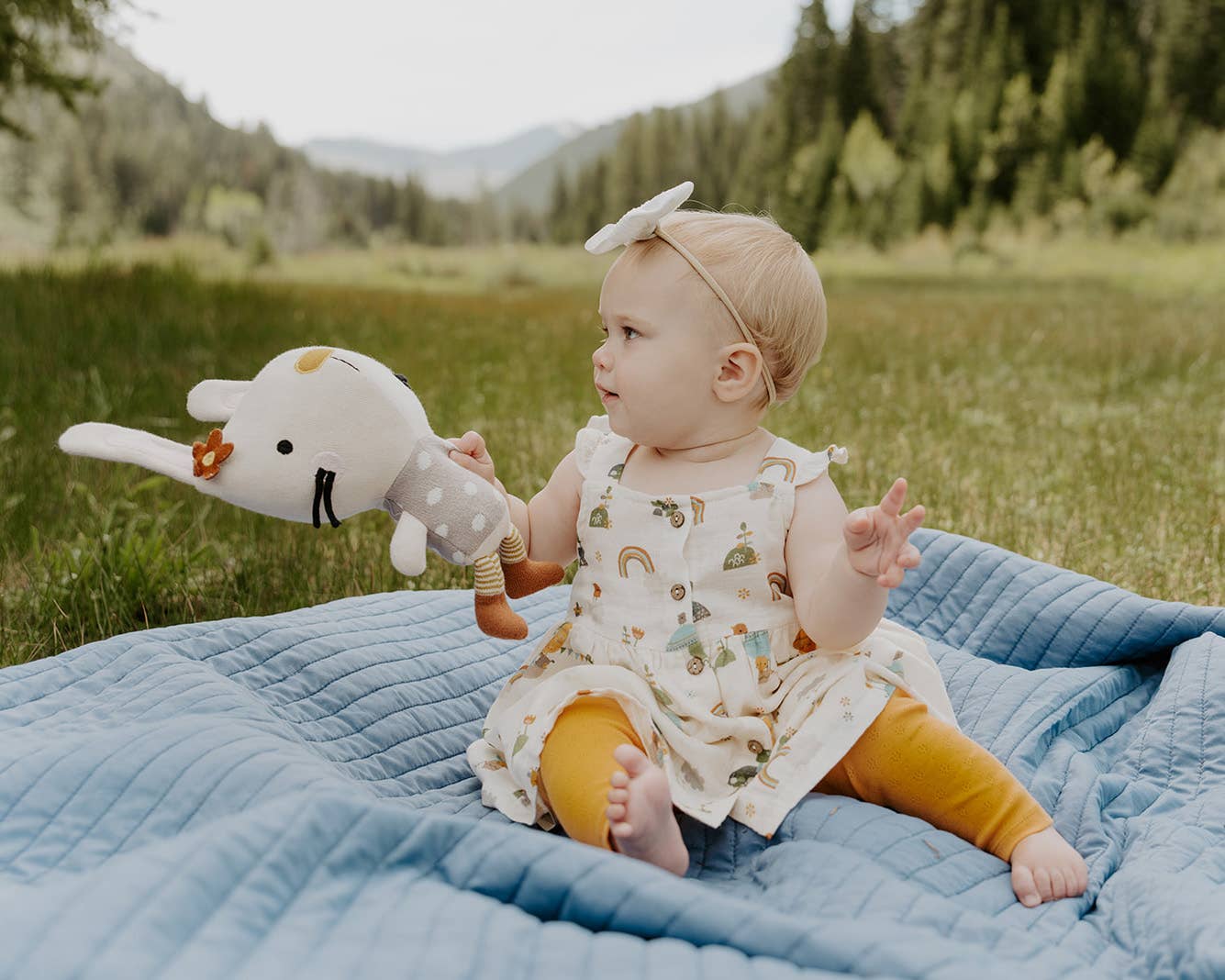 Image of Viverano Organics - Sam Bunny Organic Cotton Stuffed Animal Baby Kid Toy