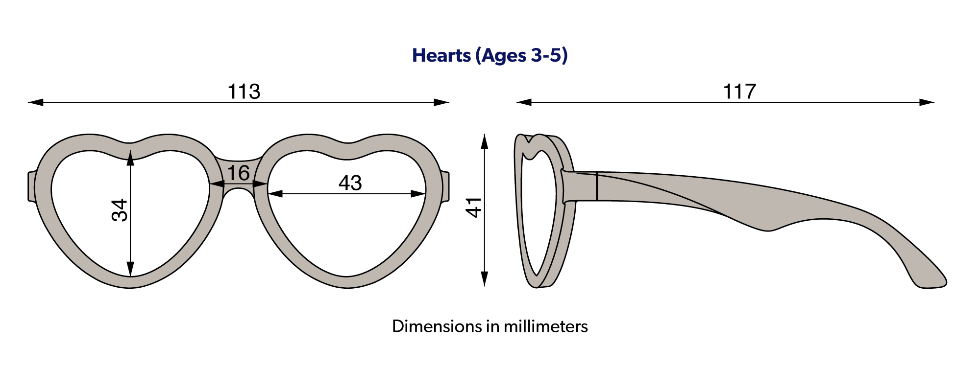 Babiators - Polarized Heart Sunglasses: Ages 0-2 / Frosted Pink