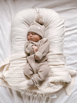Image of Luna + Luca Cable Knit Baby Blanket