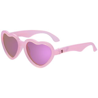 Babiators - Frosted Pink Heart | Purple Polarized Mirrored Lenses
