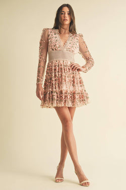 Image of Floral Lace Mini Dress