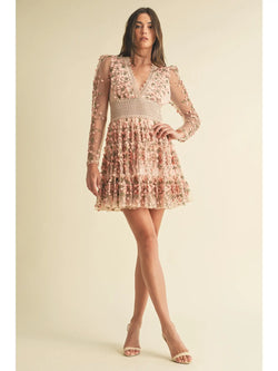 Image of Floral Lace Mini Dress