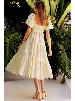 Image of Embroidered Floral Tiered Dress