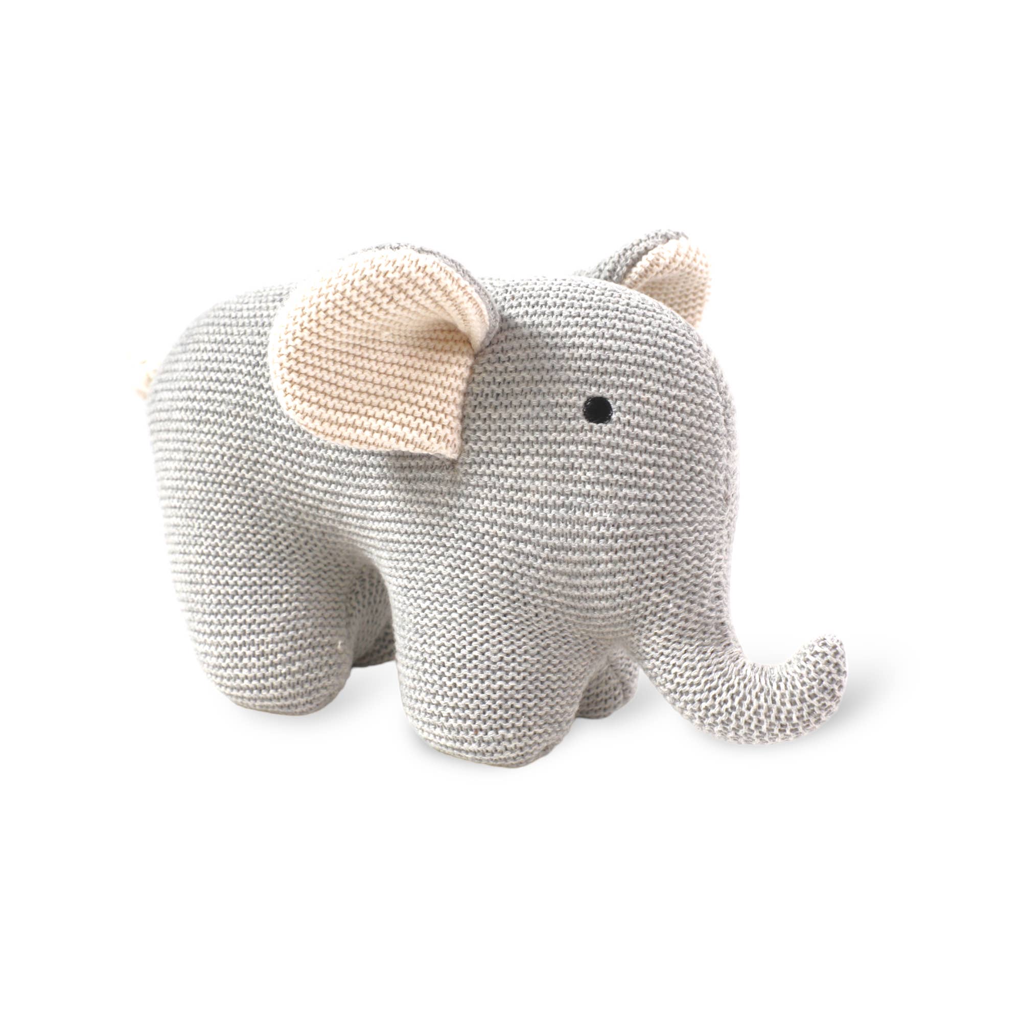 Image of Elephant Knit Animal Soft Baby Toy