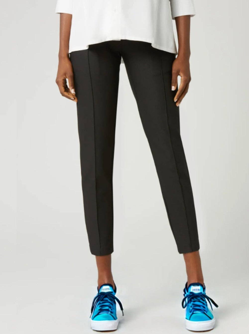 Image of MARION - Slim Leg Maternity Work Pants in Black