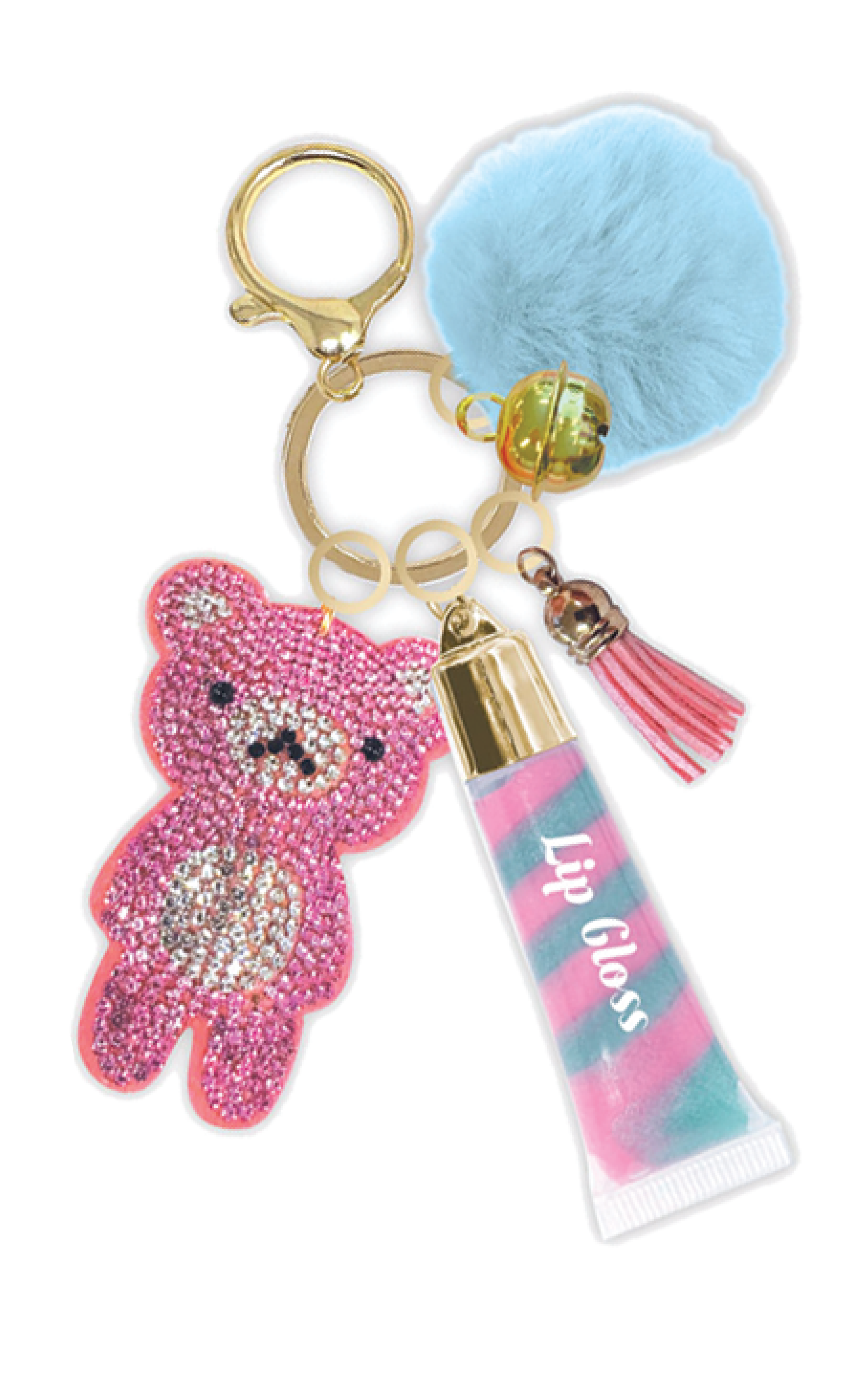 Trendy Lip Gloss with Keychain: Gummy Bear