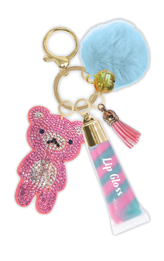 Trendy Lip Gloss with Keychain: Gummy Bear