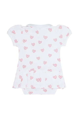 Nellapima - Pink Heart Print Onesie Dress