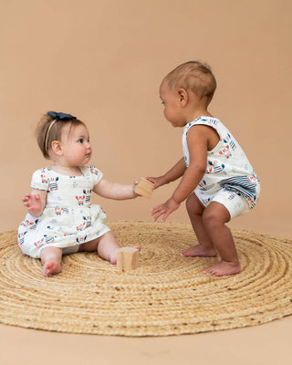Nautical Crab Side Pocket Baby Romper