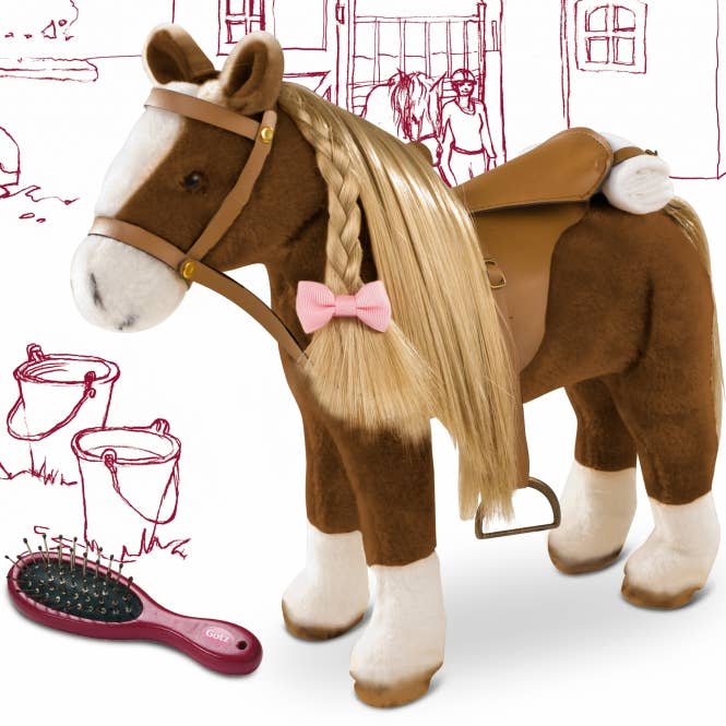 Gotz - Big Plush Combing Horse with Saddle and Bridle dolls