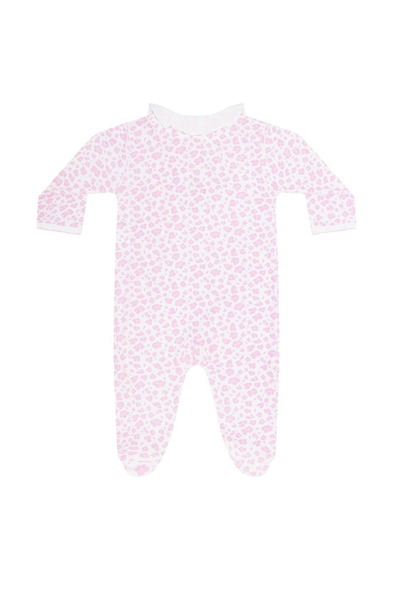 Nellapima - Pink Cheetah Print Crossover Footie