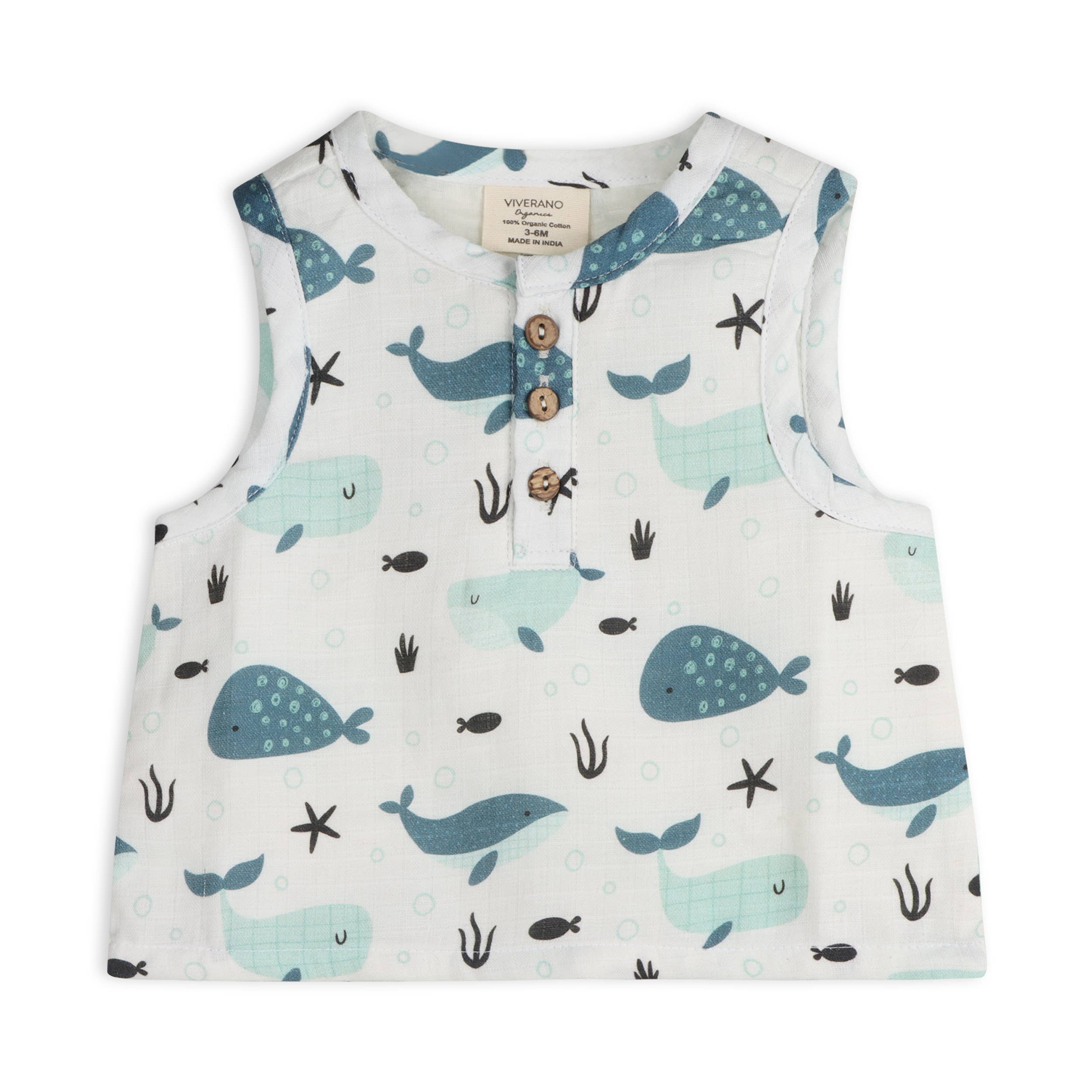 Image of Whales Baby Top + Shorts
