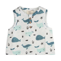 Image of Viverano Organics - Whales Baby Top + Shorts (Organic Muslin)