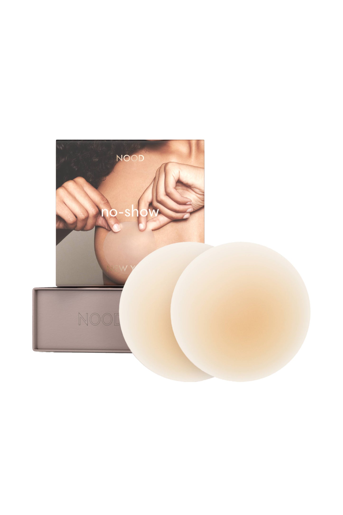 NOOD - No-Show (Round) | Reuasble Adhesive Nipple Covers: 4in. / No 3 Buff