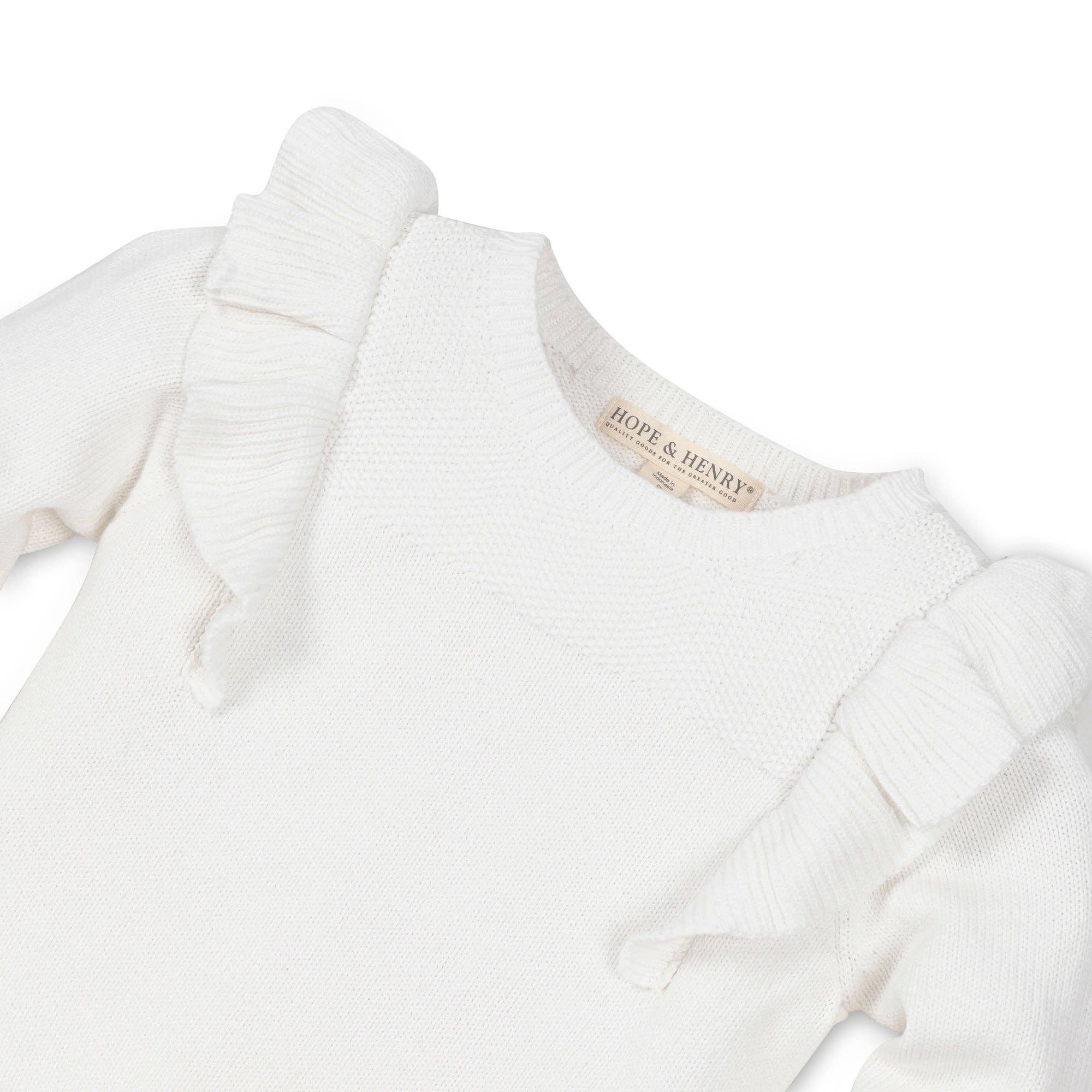 Image of Textured Yoke Ruffle Sweater