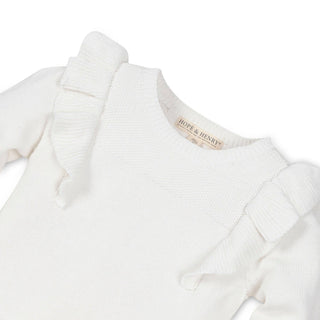 Textured Yoke Ruffle Sweater