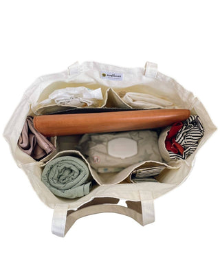 Sunflower Motherhood - Mama Canvas Tote Bag | Stylish Eco-Friendly Diaper Bag