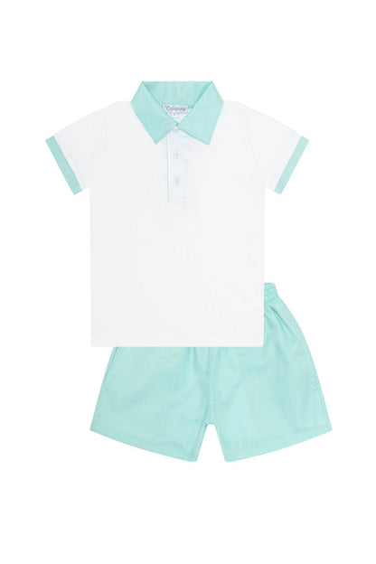 Nellapima - Aqua Boy Capri Set: Aqua / Size 6