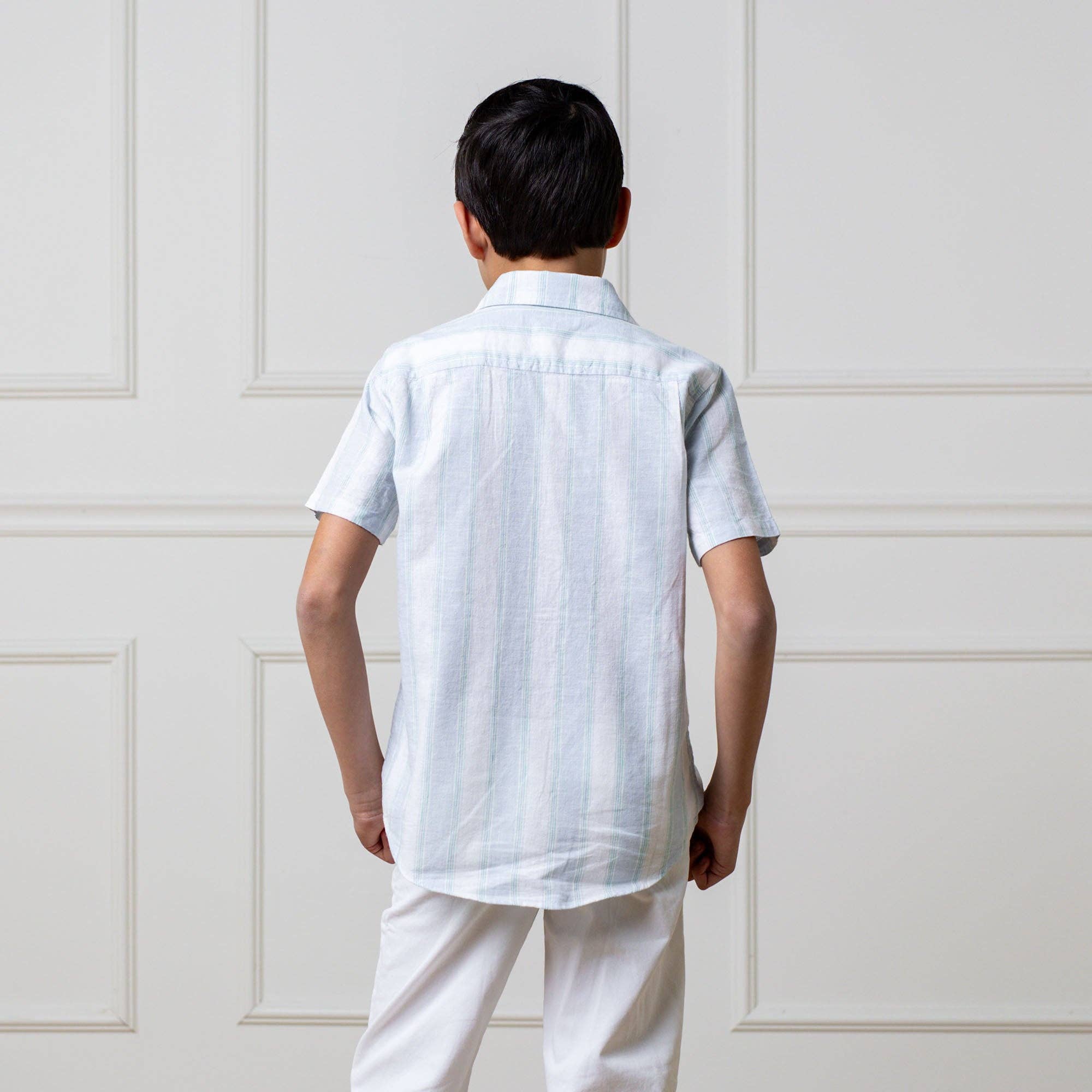 Image of Linen Short Sleeve Button Down Shirt