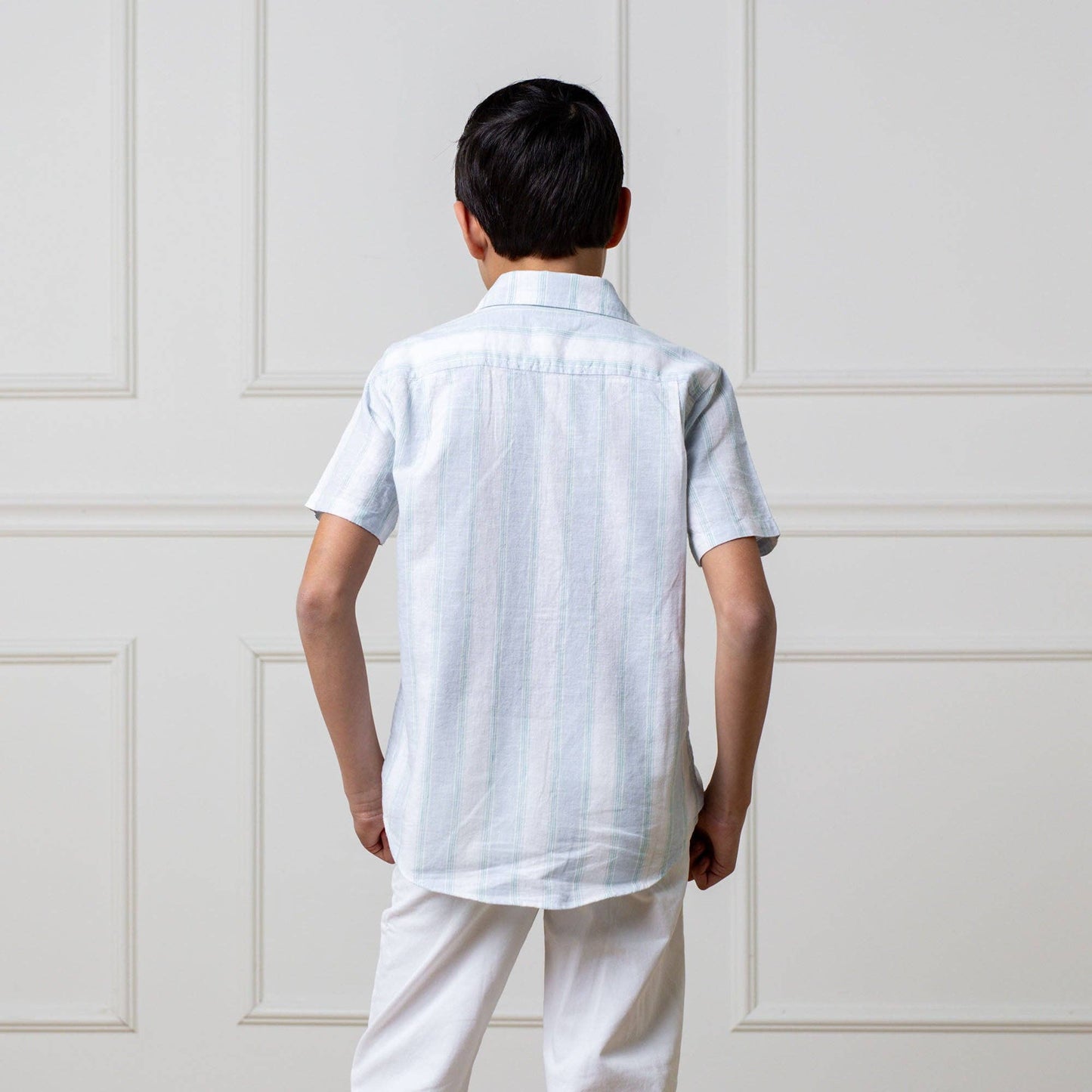 Hope and Henry - Linen Short Sleeve Button Down Shirt