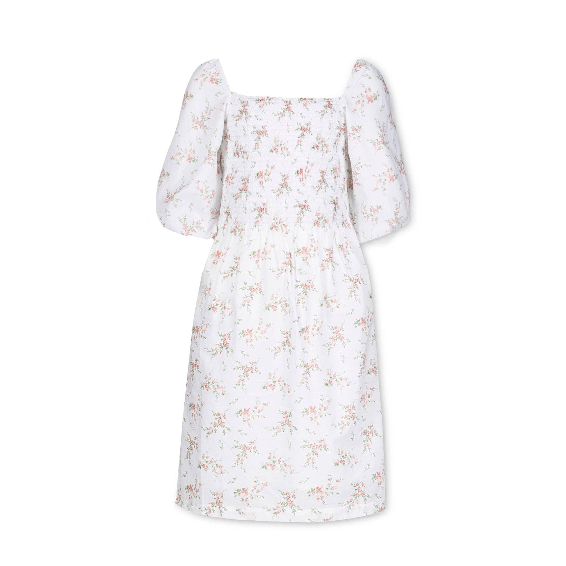 Hope and Henry - Smocked Bubble Sleeve Organic Dress