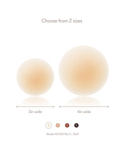 Image of NOOD - No-Show (Round) | Reuasble Adhesive Nipple Covers: 4in. / No 3 Buff