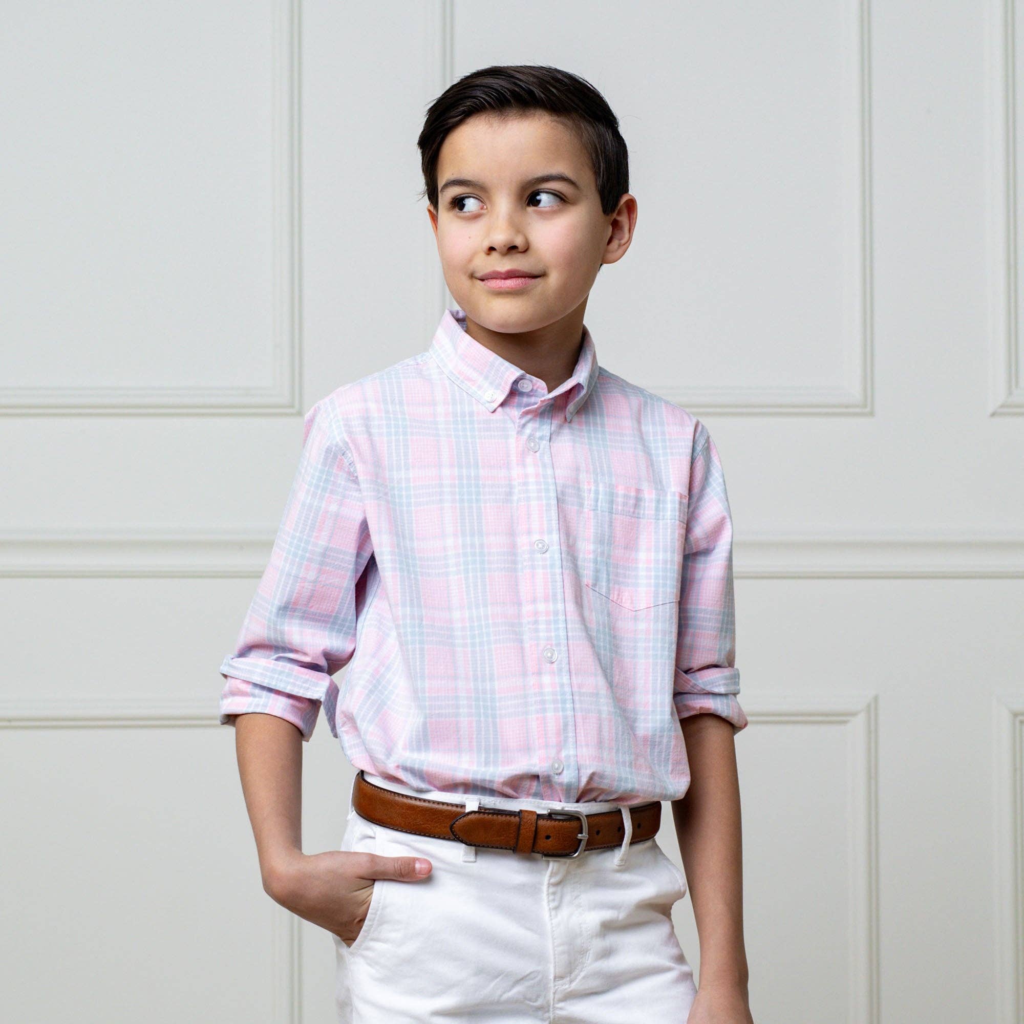 Image of Hope and Henry - Organic Stretch Poplin Shirt